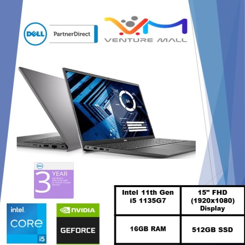 NEW 11GEN (READY STOCK)New Vostro 15 3500- Intel i5-1135G7/Win 10 Pro/MX330 2GB/16GB RAM/512GB SSD/3Yrs warranty