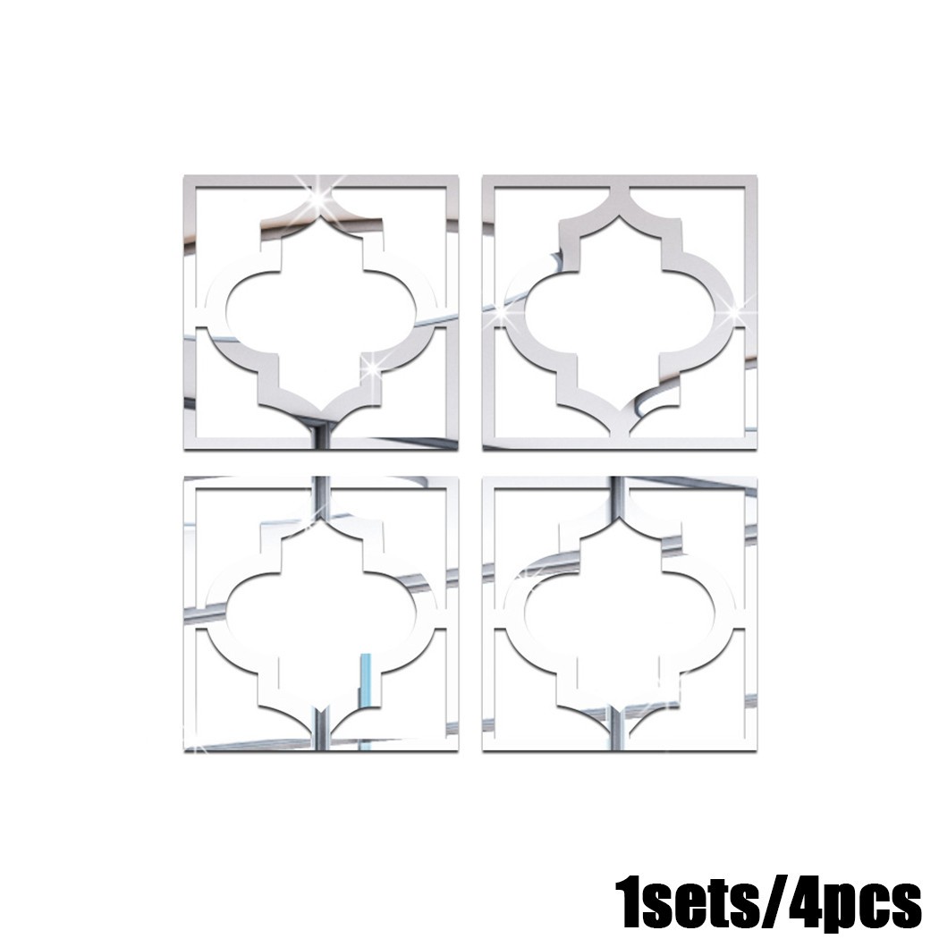 Trang trí nội thất tự làm đề can phòng ngủ gương chống nước Miếng Dán Tường 20x20 cm bộ 4
