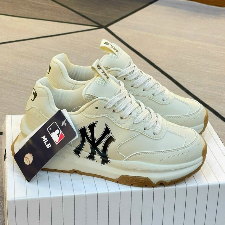 Giày mlb chunky runer basic chữ ny nam nữ, giày thể thao mlb ny đen trắng bản cao cấp full size 36-43