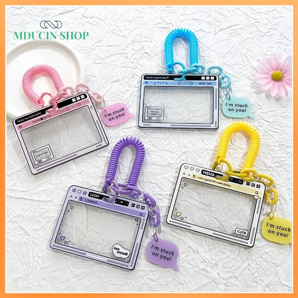 MDUCIN SHOP Ngang Giá đỡ ID Thiết kế hoạt hình Trong suốt Bìa thẻ Dễ thương Chống thấm nước Hộp đựng thẻ Thẻ sinh viên