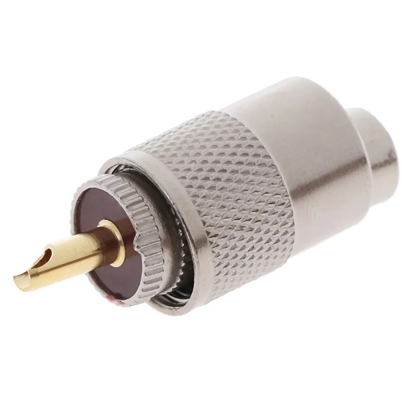 Uhf pl259 đầu cắm đực hơi say khớp nối RF UHF đồng trục nam pl259 cắm uốn rg8u RG58-3 4.5*1.5cm