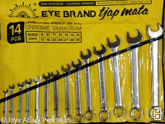 KUNCI RING PAS SET CAP MATA / EYE BRAND 8-32 14PCS DIN 3113 Harga 1,727,260 rupiah*Gratis Ongkir