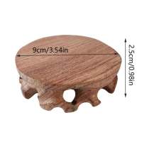 MMLUCK Exquisite Wooden Base Vintage Round Solid Wood Pedestal Decorative Shelves Natural Crafts Display Stands Home