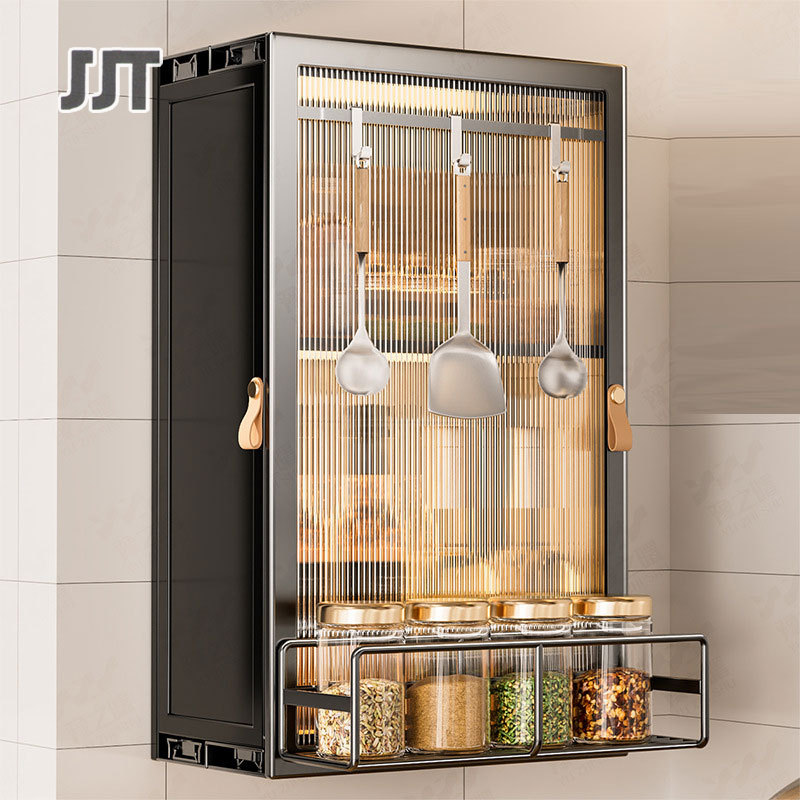 Kitchen shelf Perforation-free seasoning rack Multifunctional seasoning rack Drawable wall hanging rack Multi-layer storage cabinet Cupboard, dish rack, sideboard Large kitchen rack Dishes storage drain rack kitchen rack ราคา 1,587 บาท*ส่งฟรี
