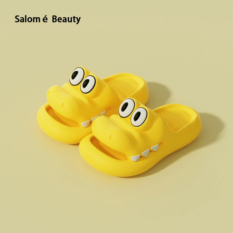 Cute Crocodile Slippers for Children Summer Boys and Girls Cartoon Anti slip Soft Sole Indoor Slippers Sz24-35 ราคา 168 บาท*ส่งฟรี