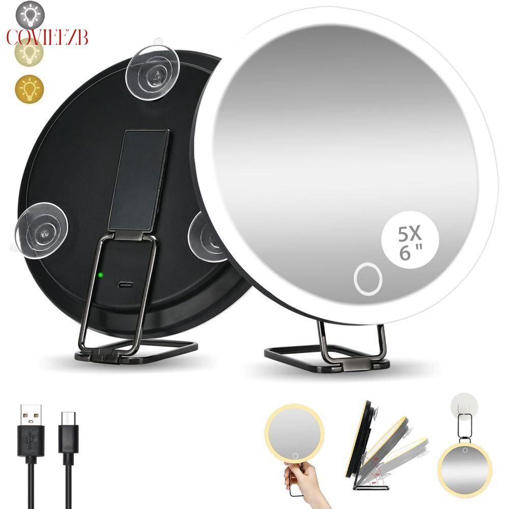 COVIEEZB ขาตั้ง ° ปรับได้360 กระจกขยายพร้อมไฟ ถ้วยดูดสูญญากาศ ความละเอียดสูง กระจกเครื่องสำอางแบบพกพา การเดินทางที่เป็นมิตร 5/10/20/30x แว่นขยายมีไฟ การเดินทางการเดินทาง ราคา 858 บาท*ส่งฟรี