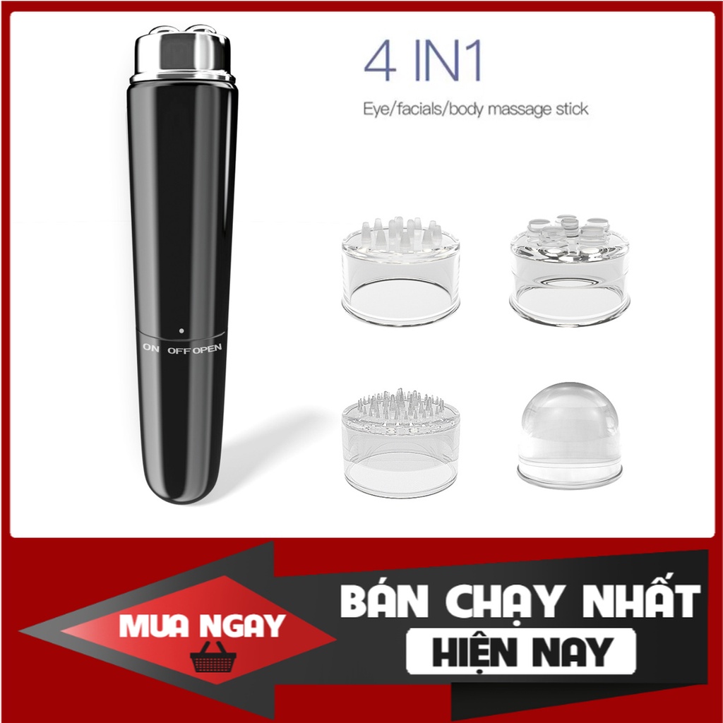 Máy massage mặt cầm tay 4 đầu giúp giảm mệt mỏi làm đẹp da xóa thâm quầng mắt