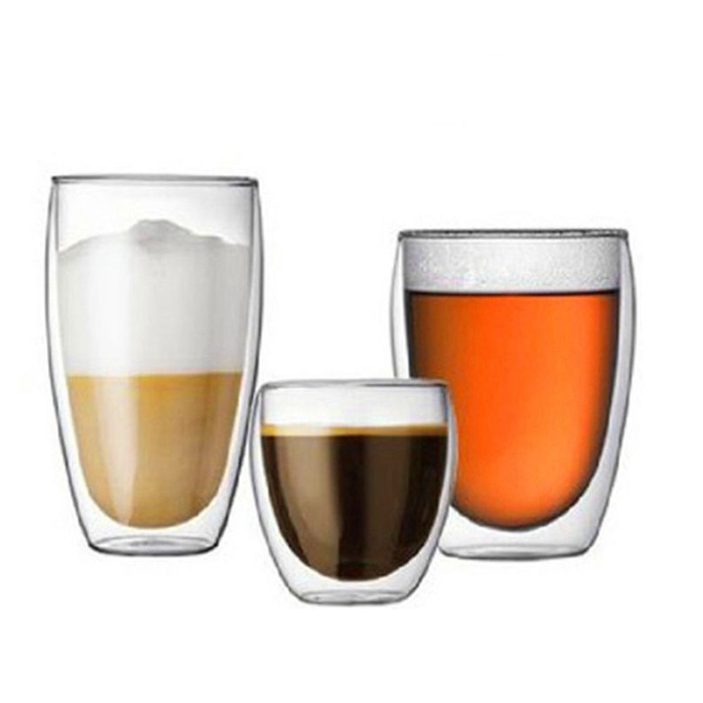 HCHC Đồ uống lạnh 80 ~ 650ml Chống nóng Con lật đật Đồ uống Tương đôi Cốc bia Tách cà phê Espresso Ly thủy tinh Cốc thủy tinh