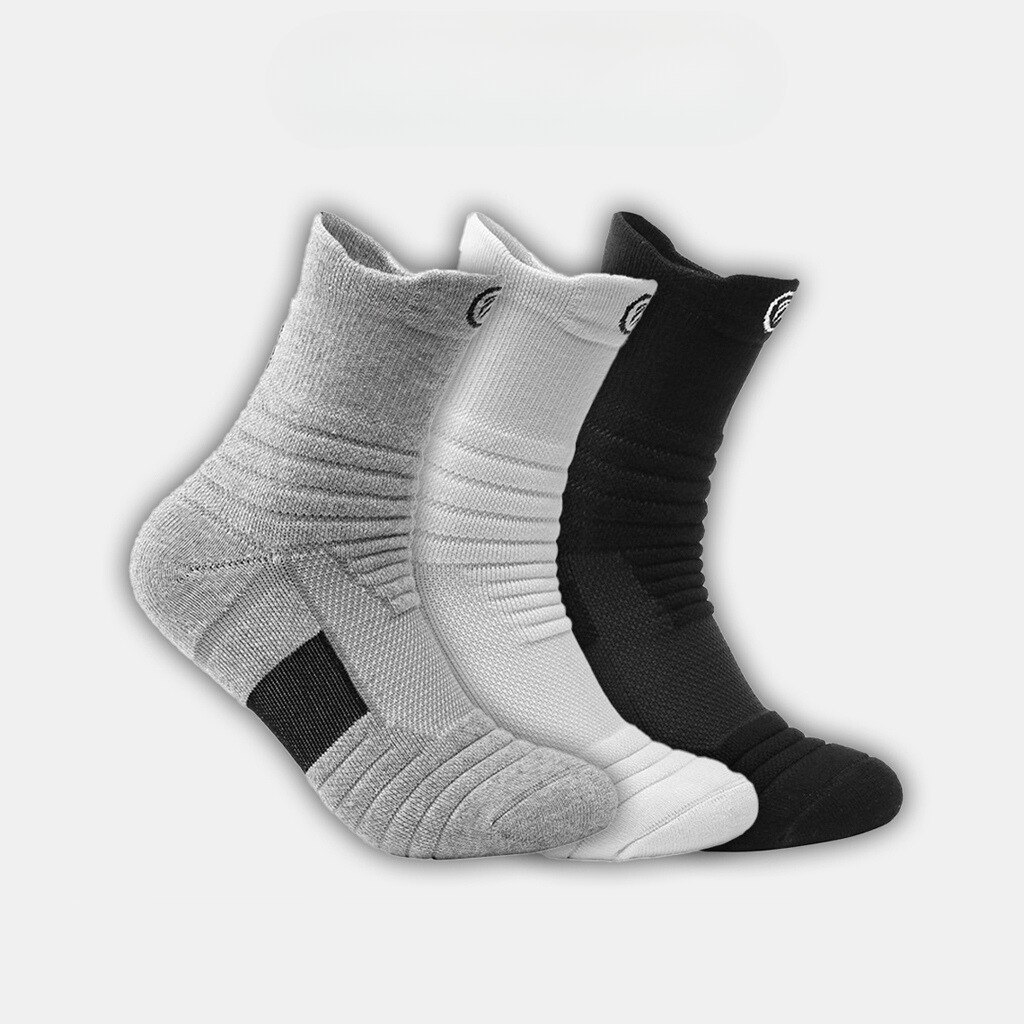  Tất nam thể thao dày dặn gân ma sát chuyên dụng dành cho nam chạy bộ bóng đá bóng rổ đi xe đạp khử mùi hôi cực tốt 