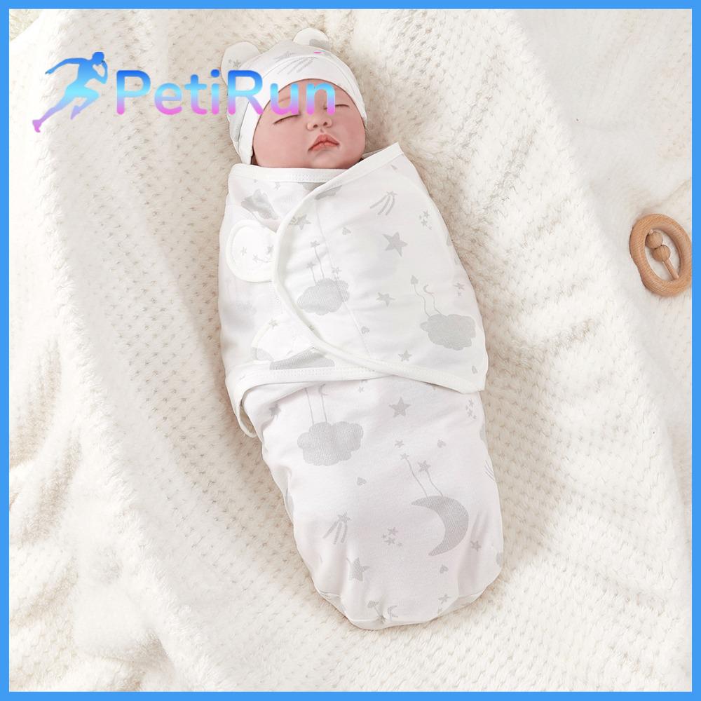PETIRUN Bông Túi ngủ cho trẻ sơ sinh Mềm Có thể điều chỉnh Khăn quấn trẻ em Ấm áp Bộ Mũ trẻ em Trẻ sơ sinh Unisex