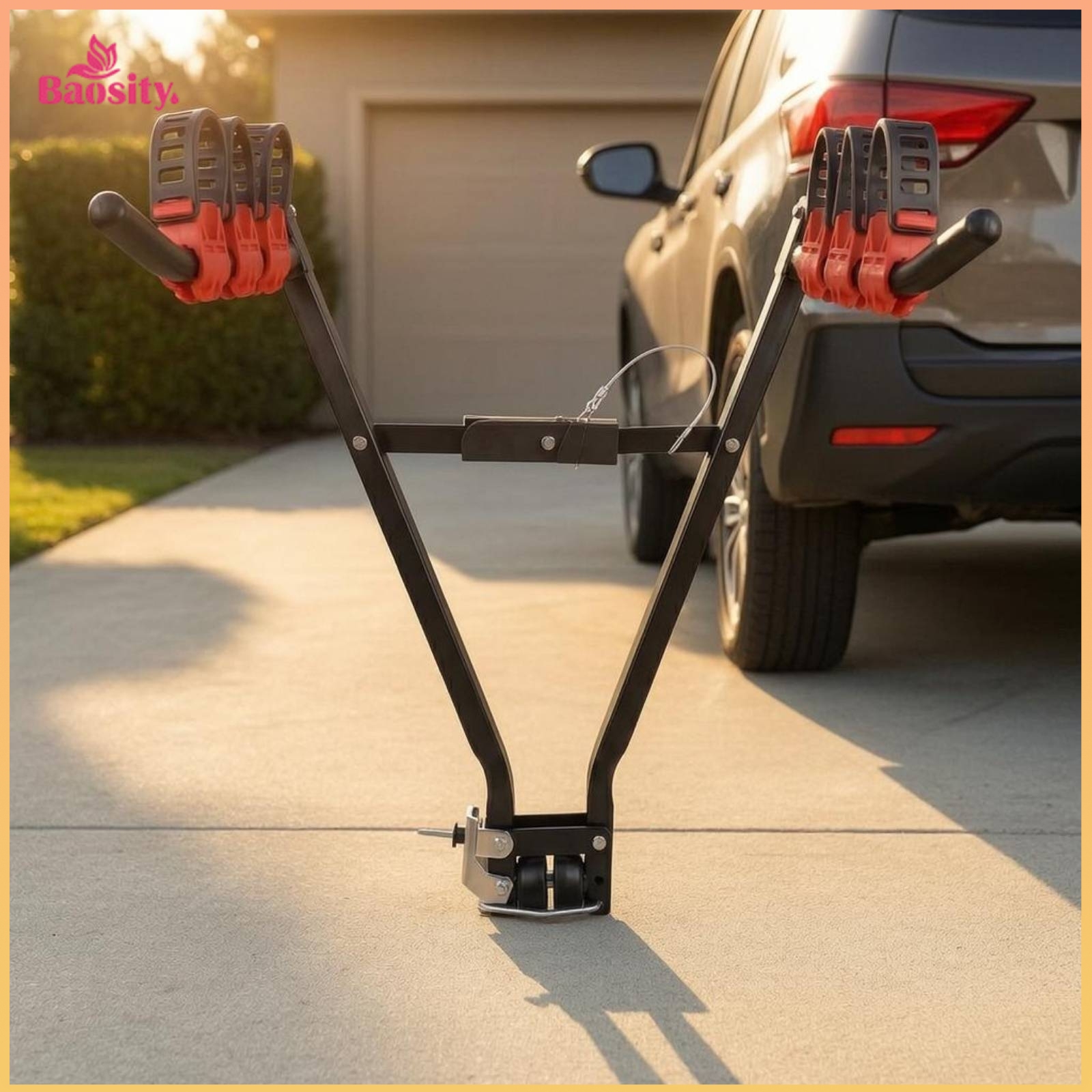 Baosity Foldable Hitch Bike Rack Metal Folding Hitch Rack Black Rear Bike Carrier Heavy-Duty ราคา 2,968 บาท*ส่งฟรี
