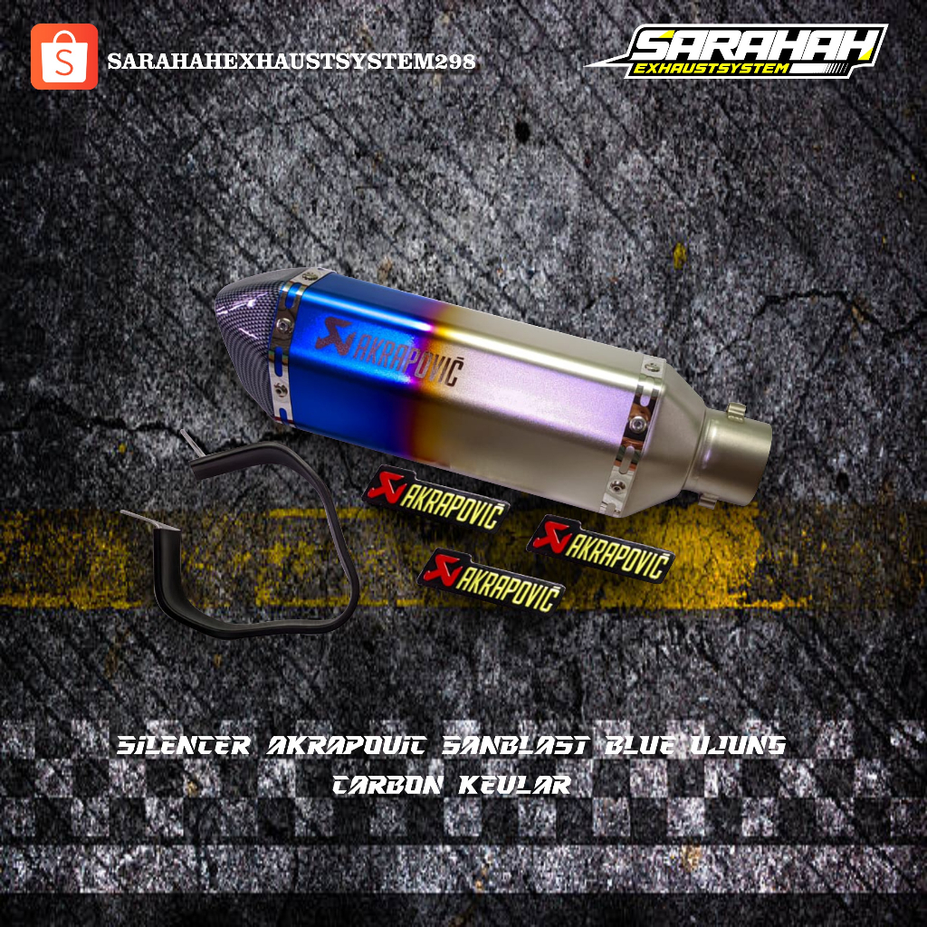 SILENCER AKRAPOVIC SANBLAST BLUE UJUNG CARBON KEVLAR - SARAHAH EXHAUST SYSTEM Harga  1,860,000 Ringgit*Penghantaran Percuma