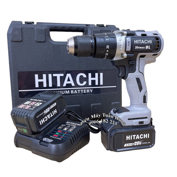 Máy khoan dùng pin Hitachi 20V Động Cơ Không Chổi Than Đầu kẹp 13ly Hàng cao cấp