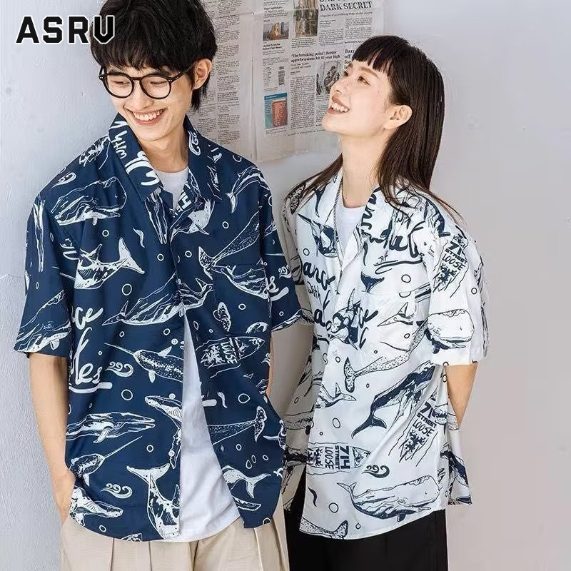 ASRV Men's casual shirt printed shirt couple vacation short sleeve hawaiian shirt songkran shirt - ยี่ห้อ ASRV ราคา 143 บาท*ส่งฟรี