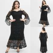 F&H Elegant Lace Plus Size Evening Dress