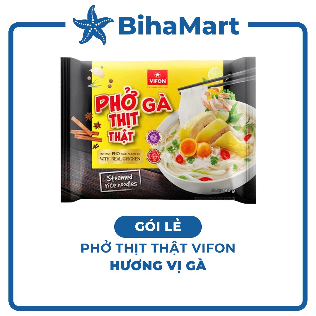 [GÓI LẺ] - VIFON - Phở Vifon thịt thật hương vị Gà, Vifon Phở gà thịt thật Vifon, Phở thịt thật Vifon ăn liền (90g/gói)