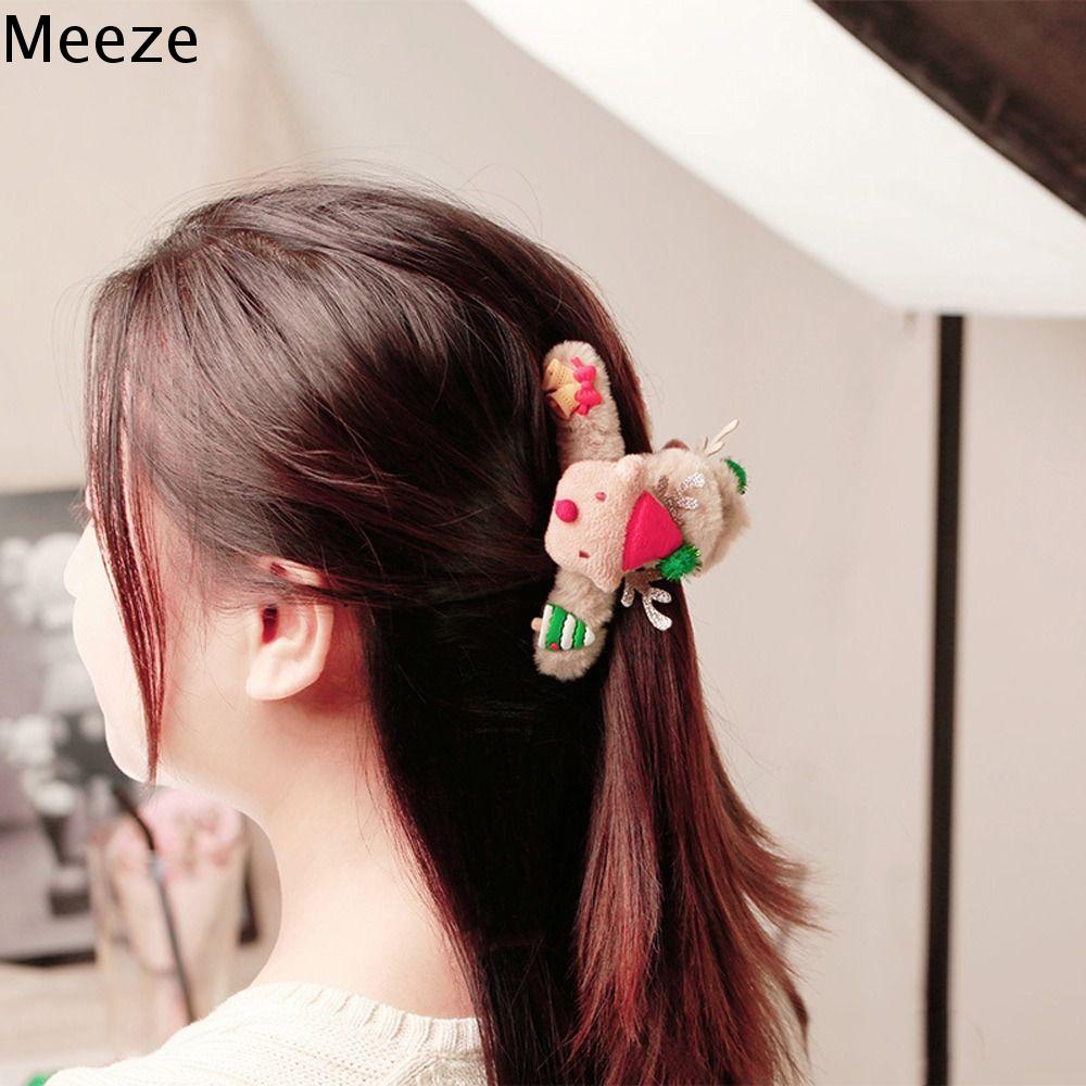 MEEZE Phim hoạt hình Dễ thương Mũ nón Tóc Phụ Kiện Thông Sang trọng Nhỏ Chuông Shark Clip Phụ nữ Kẹp Tóc Tóc Grip Giáng sinh Tóc Claw Hàn Quốc Phong Cách Tóc Clip