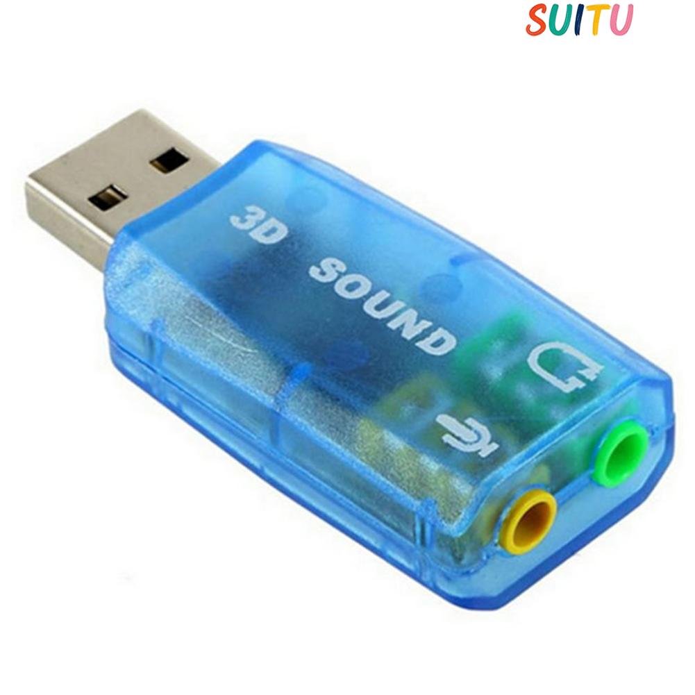 SUITU USB Sound Adapter for PC Supporting Full Speed and Multi Format Playback ราคา 54 บาท*ส่งฟรี
