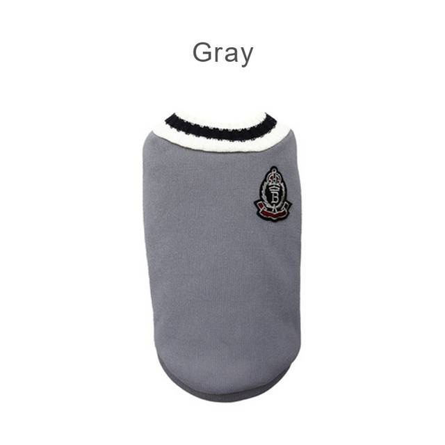Áo len dài tay cho chó mèo phong cách preppy v-cổ Áo Ba Lỗ Sọc Chó con quần áo ấm cho mùa đông apper