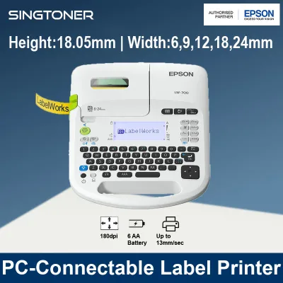 [Local Warranty] Epson LabelWorks LW-700 LW-K700 PC-Connectable Label Printer Printer lwK700 lw700 LW 700