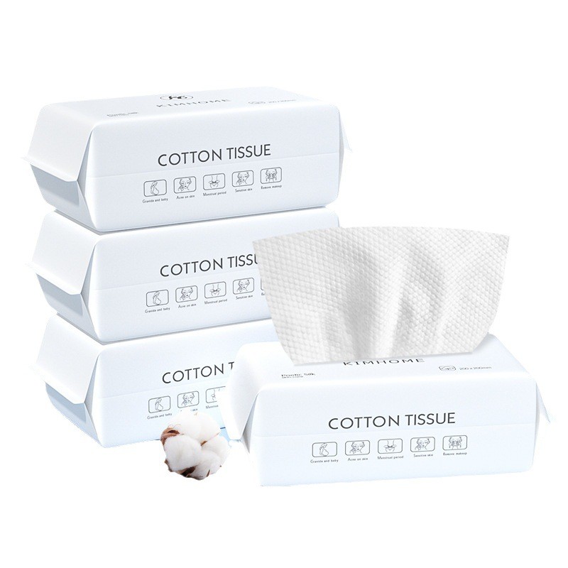 BERMA BABY Khăn giấy khô cho bé 50 100 miếng cotton dày mềm đa năng dùng khô ướt vệ sinh hằng ngày