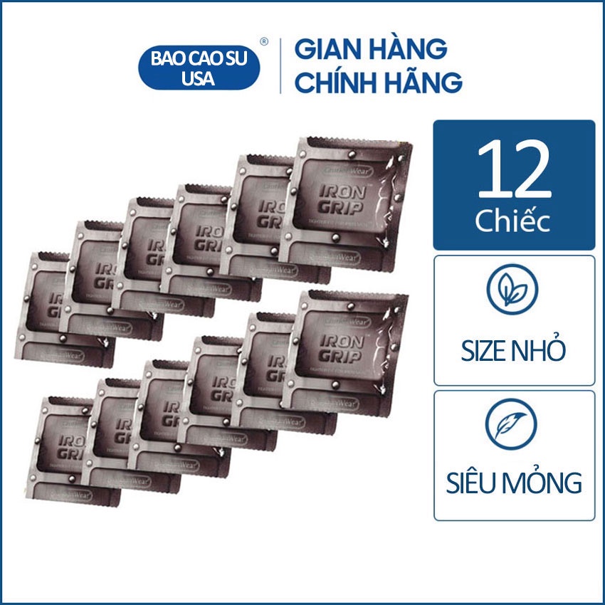 Bao cao su size nhỏ 49 mm Caution Wear Iron Grip - Bán lẻ