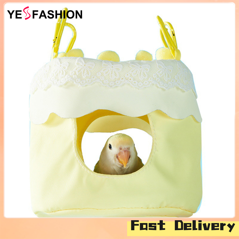 Yesfashion Hanging Summer Bird Bed, Breathable Bird Hammock With 4 Hooks, Front And Rear Openings, Waterproof Detachable Bird Hut Hideaway For Budgies Parakeet ราคา 142 บาท*ส่งฟรี