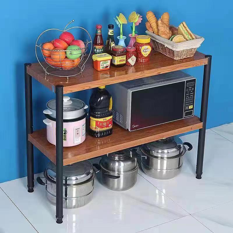 lihuabo11 Internet integrity thick carbon steel kitchen to floor multi layer microwave stock pot storage rack, vegetable rack Pot Racks