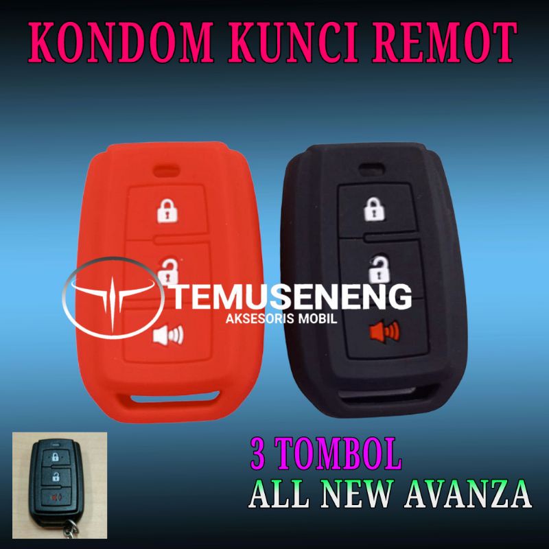 Kondom Kunci Mobil Cover Remot Sarung Kunci Silikon Toyota All New Avanza 3 Tombol Harga 13,500 rupiah*Gratis Ongkir