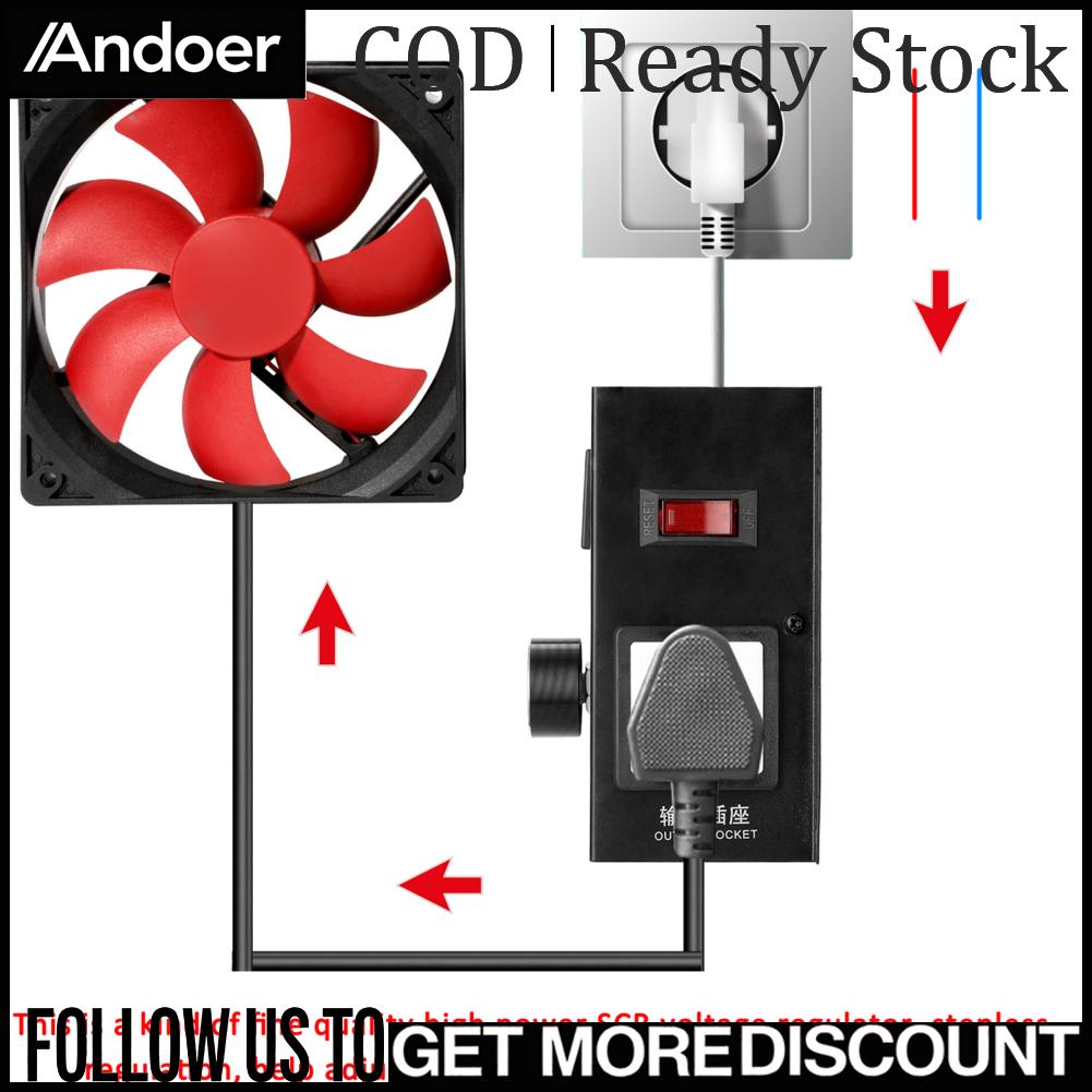 Andoer Bộ điều khiển điện áp biến thiên nhỏ gọn 10000W Hộ gia đình Tốc độ di động Nhiệt độ ánh sáng Điện áp điều chỉnh độ sáng Bộ điều chỉnh độ sáng Giá 732,000 Đồng*Miễn phí vận chuyển