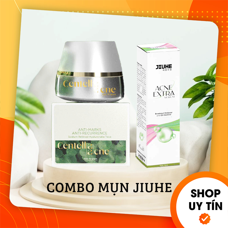 Combo Giảm Mụn Serum Acne Extra + Kem Face Mụn Rau Má Centella Jiuhe Thanh Tô Cosmetics