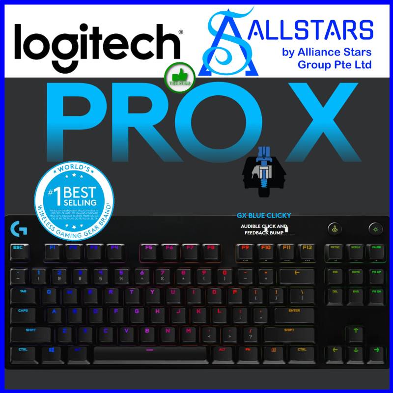 (ALLSTARS : We are Back / Gaming Promo) Logitech Pro X Gaming Keyboard / GX Blue Clicky (920-009239) (Warranty 2years with Local Distributor BanLeong / Kaira) Singapore