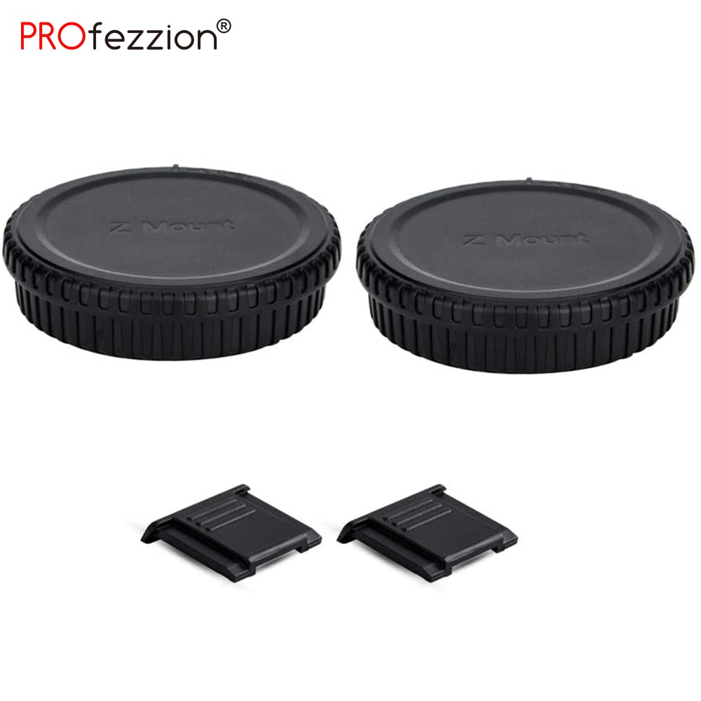 2 Pack Z Mount Body Cap Cover & Rear Lens Cap With 2 Extra Hot Shoe Covers
