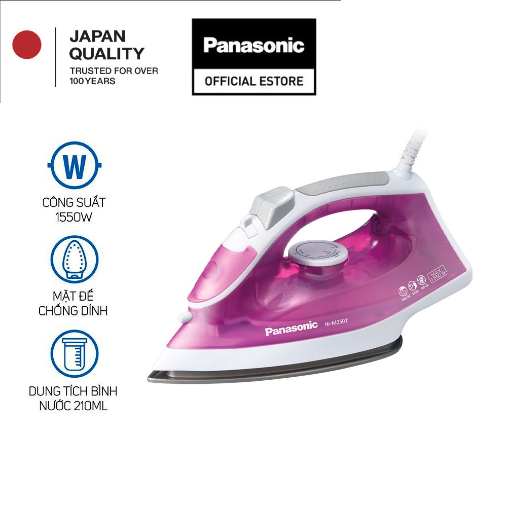 Bàn Ủi Hơi Nước Panasonic NI-M250TPRA - Phun hơi cực mạnh, mặt đế phủ Titan - Bảo hành chính hãng 12 tháng