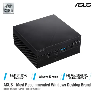 ASUS PN62-B5019ZT Intel i5-10210U 8GB DDR4 256GB SSD Wi-Fi 6 + BT V5.0 Thundebolt 3 w/TypeC Wireless KB + Mouse Win 10