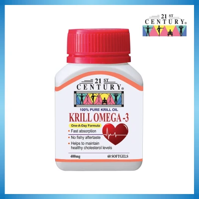 21st Century Krill Omega 3 Oil 400 mg,Cholesterol Free, Molecularly Distilled