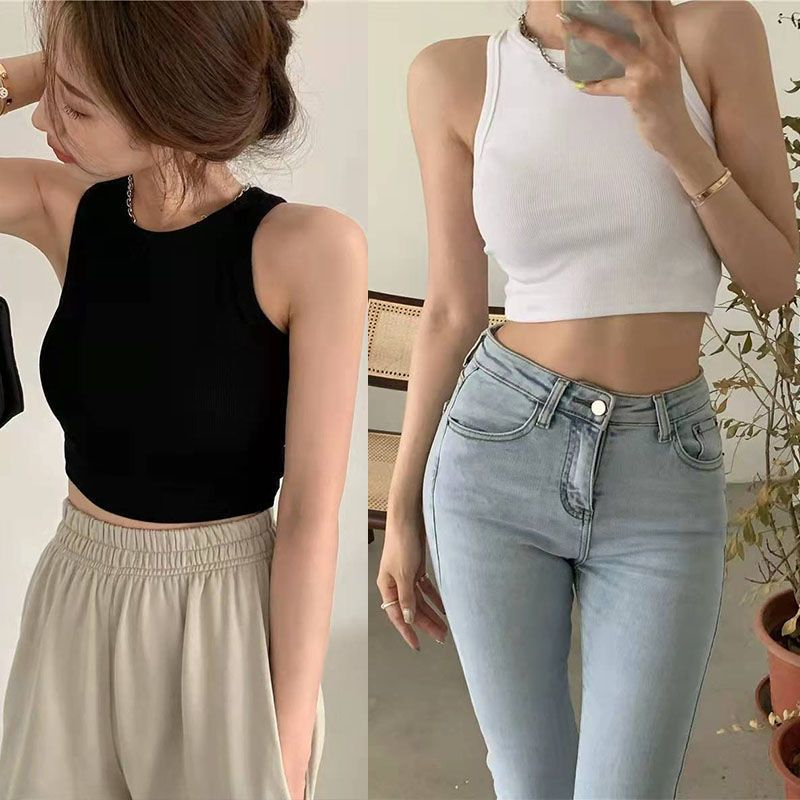 Áo bra croptop ba lỗ cổ cao chất gân tăm dáng ôm body co giãn tốt, áo Bra sát nách croptop 3 lỗ cao cổ nhiều màu