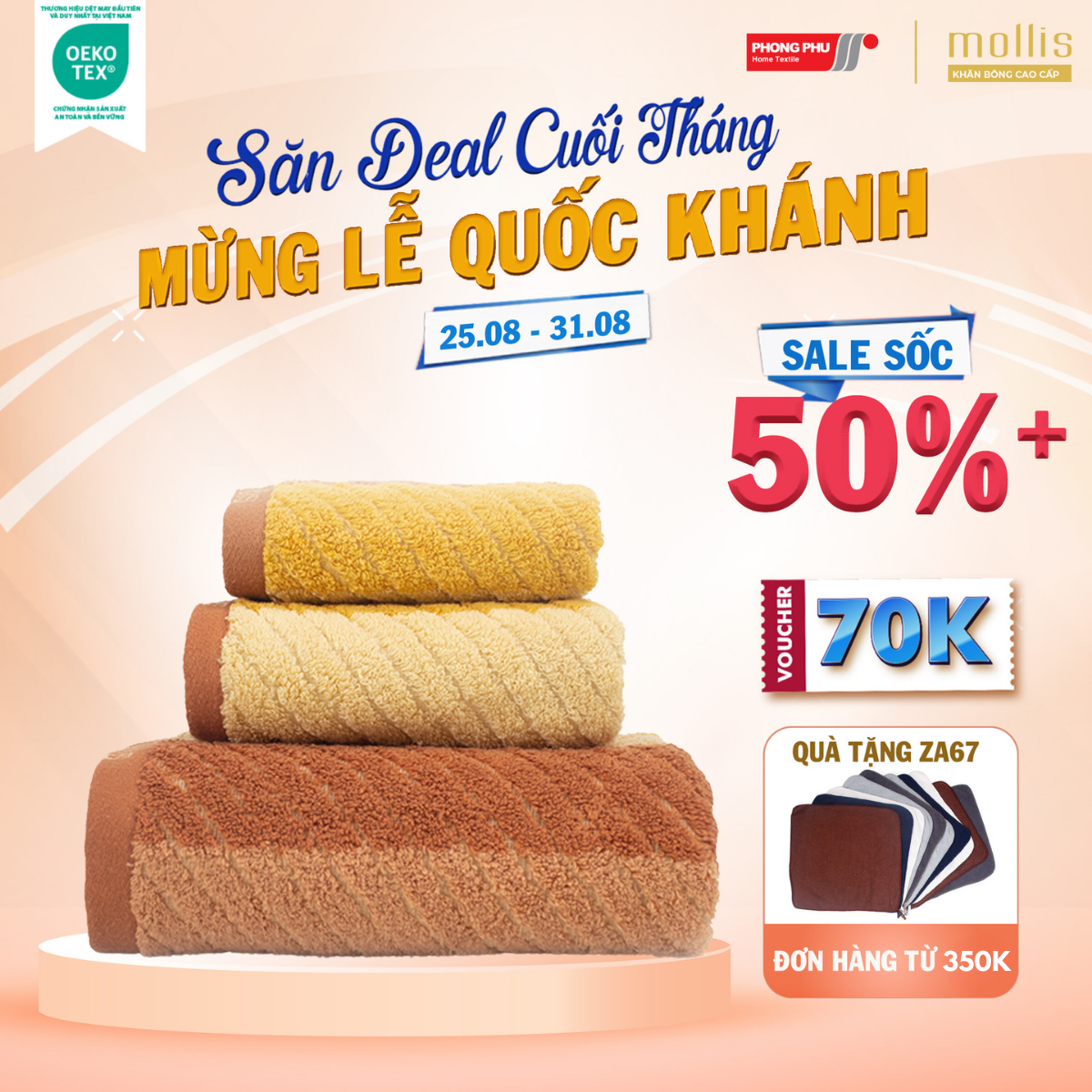 Khăn Mặt Mollis Cotton Nontwist 40x78cm Khăn Cao Cấp Sợi Không Se Thấm Hút Mau Khô x3 lần Dùng Gia Đình Thể Thao FMN1