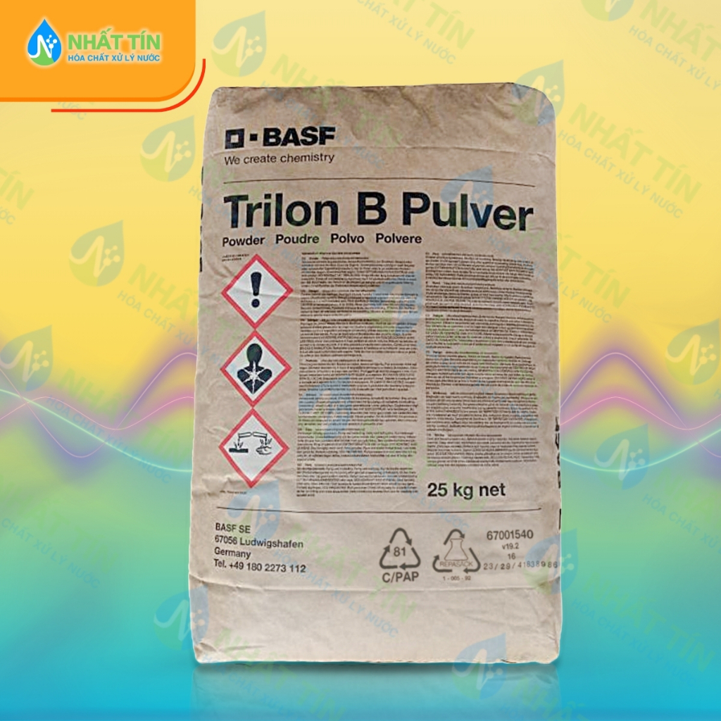 EDTA 4Na – Trilon B Pulver – EDTA Đức 25kg/bao.Giúp khử phèn kim loại nặng hiệu quả