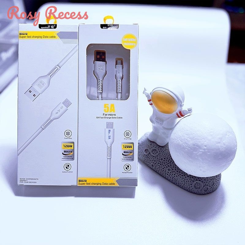 Rosy Recess Super Fast Charging Data Cable with 120W Power for Micro USB Devices ราคา 19 บาท*ส่งฟรี