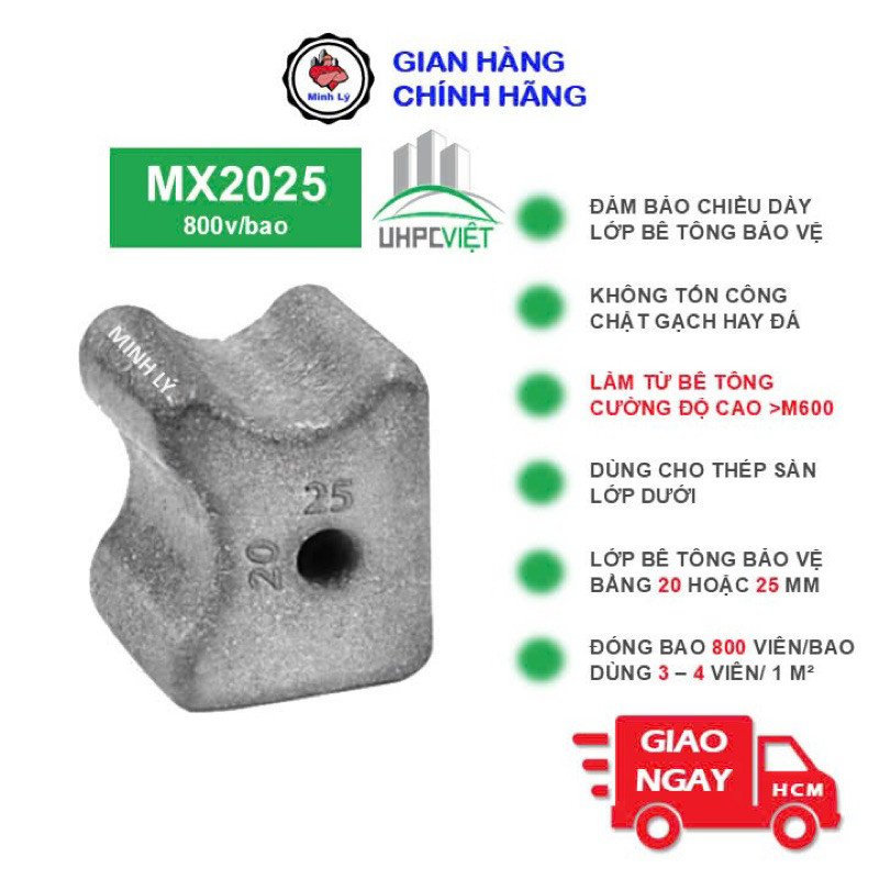 Con Kê Bê Tông Cường Độ Cao – UHPC MX2025 (600 viên/bao) - Điện nước Min Min Ủm