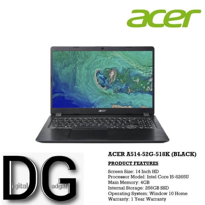 ACER A514-52G-518K (BLACK) 14IN INTEL CORE I5-8265U 4GB 256GB SSD WIN 10 HOME