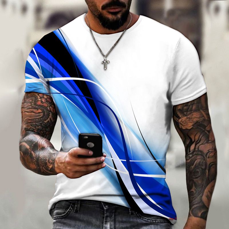 Lisoso Bohemian Style Casual T-shirt, 3D Effect men's T-shirt