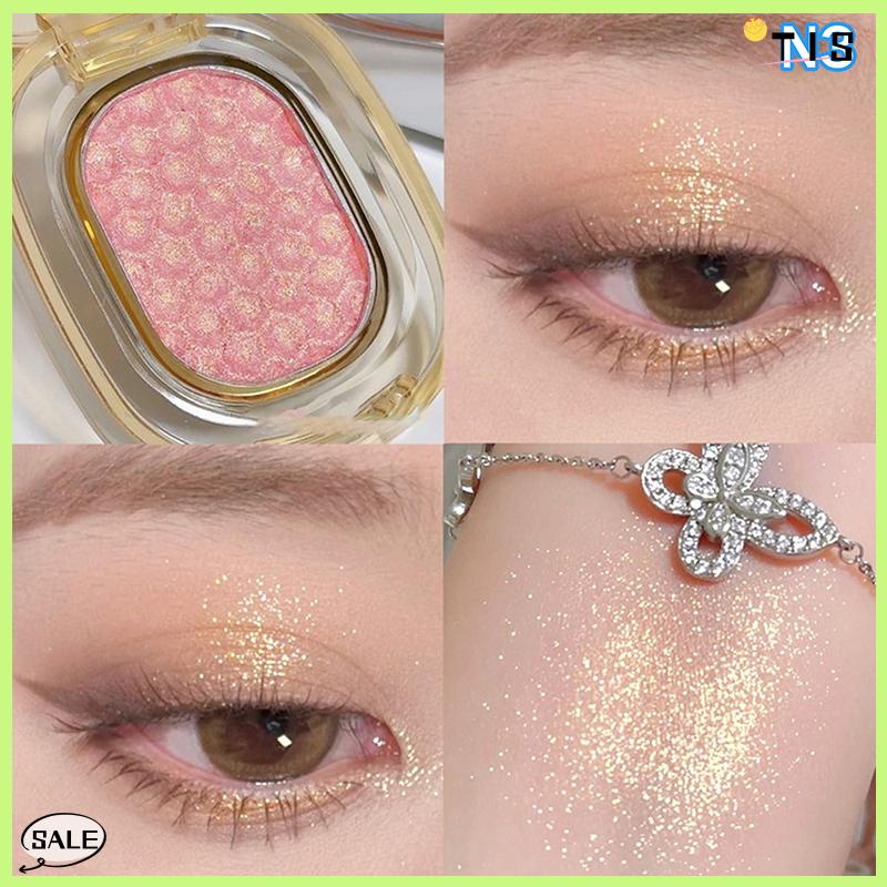 Follow Get New【TIS】 Dikalu khoai tây nghiền kết cấu long lanh Phấn mắt màu tím vàng hồng ngọc trai long lanh cơ thể Highlighter 3 trong 1 Bảng trang điểm - 6