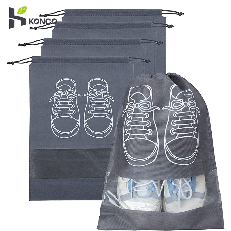 Konco 5pcs Shoes Storage Bag Travel Portable Bag Closet Organizer Drawstring Storage Bags Classified Hanging Bag Shoe Dust Bag ราคา 65 บาท*ส่งฟรี