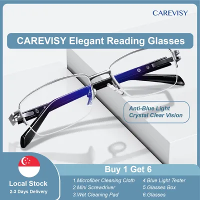 (Gift for parents) CAREVISY Elegant Reading Glasses Presbyopic Presbyopia Glasses Far Sighted Glasses Anti Blue Light Ray Spectacles for Adults Women C6031