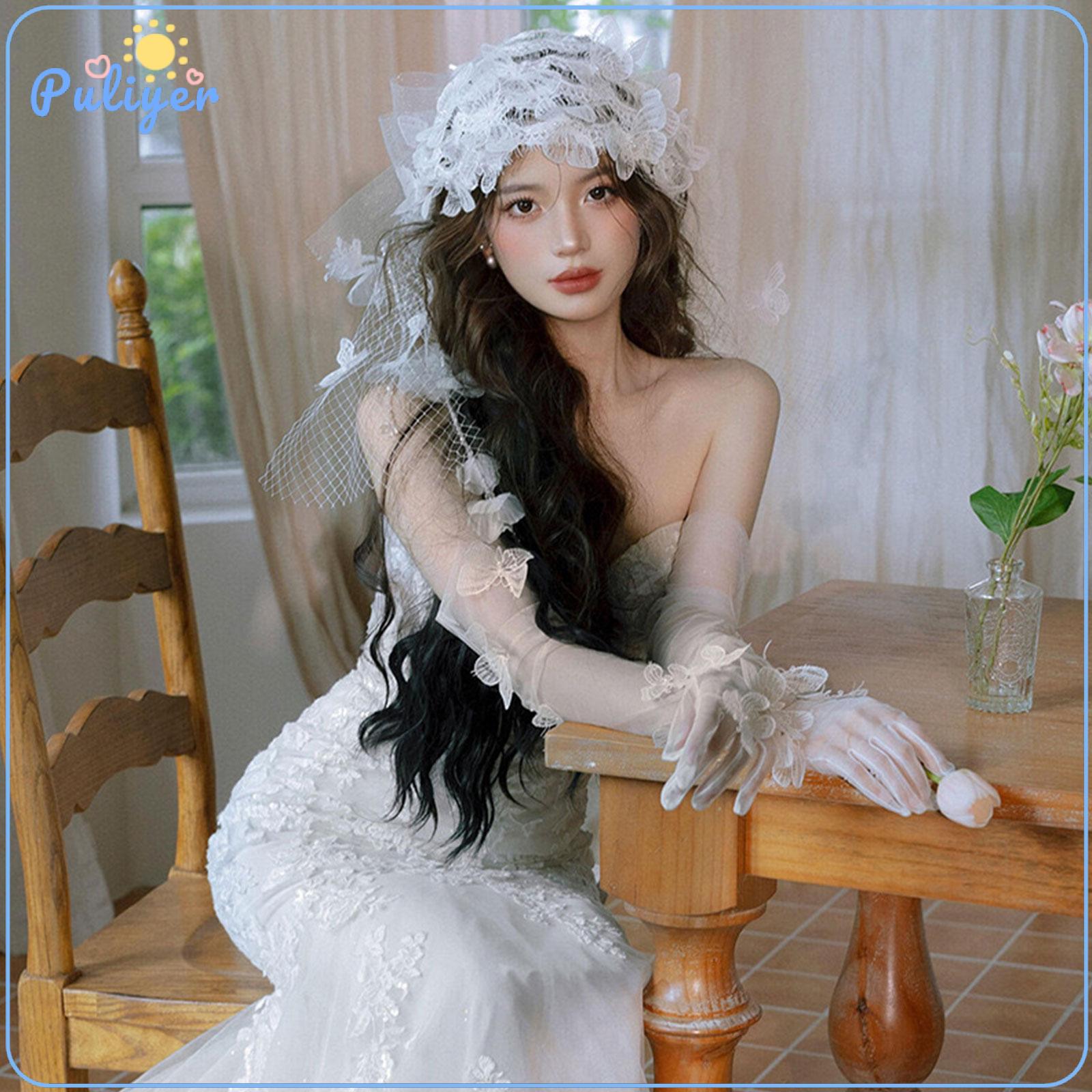 Bride Veil Headpiece Vintage French Lace Decoration Party Headband for Props Stage Performances Dressing up Gift Role Playing ราคา 843 บาท*ส่งฟรี