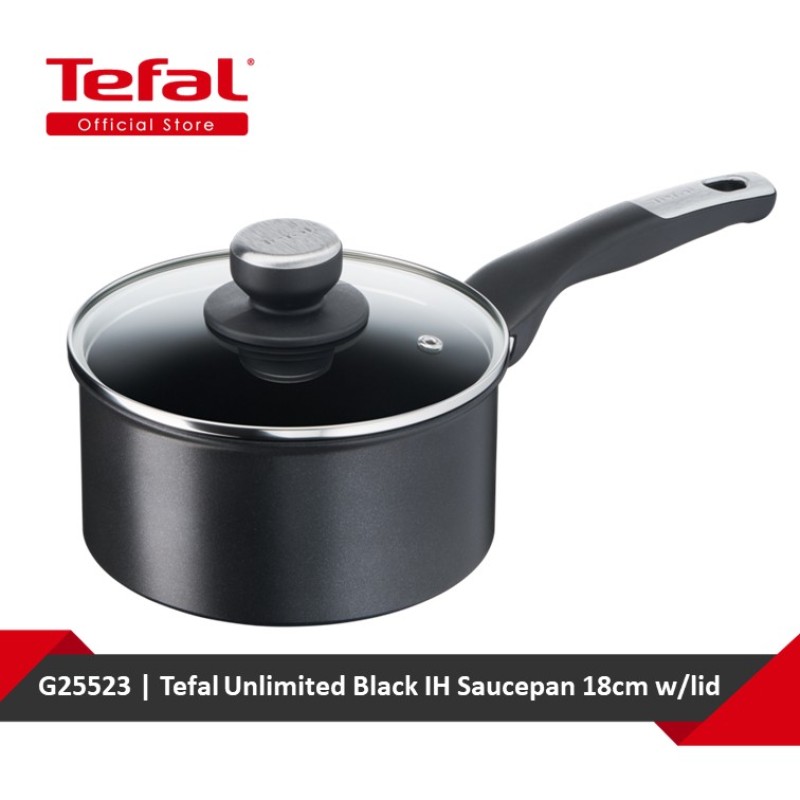 Tefal Unlimited Black IH Saucepan 18cm w/lid G25523 Singapore