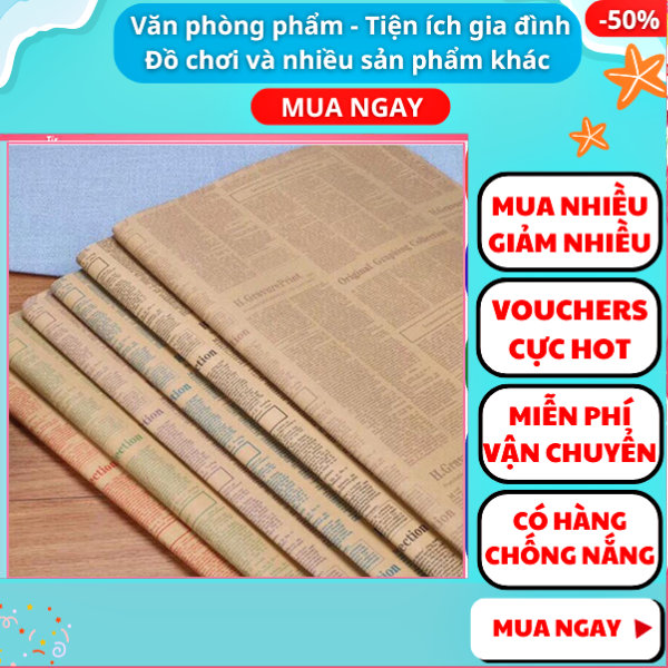 Giấy báo vintage gói quà tặng sang trọng , Giấy gói quà vintage , Giấy gói quà phong cách cổ điển , Giấy báo vintage gói quà cỡ 72x51 cm , Giấy gói quà trang trí kiểu vintage , Gift Love