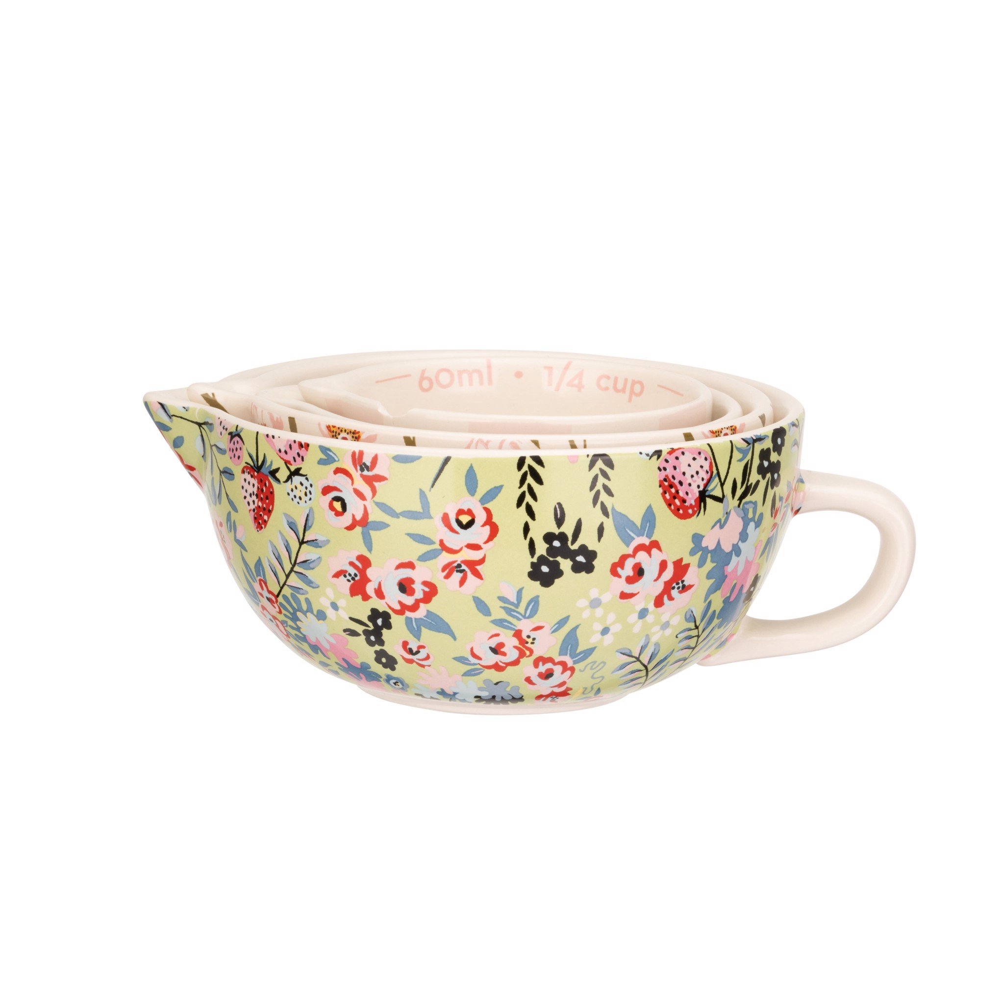 Bộ 4 bát đo lường/Picnic - Painted Table Ceramic Measuring Cups - Multi